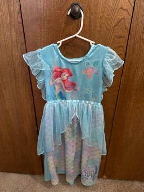 Disney Ariel Light Blue Ruffle Sleeve Girls Dress